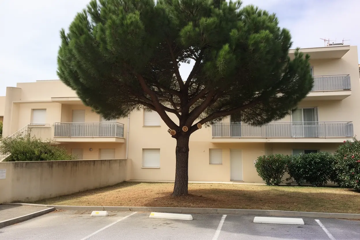 Pin sécurisé après élagage contrôlé à Cagnes-sur-Mer