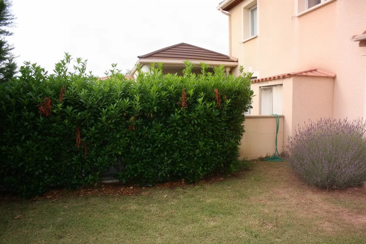 Haie mixte irrégulière avant taille à Cagnes-sur-Mer